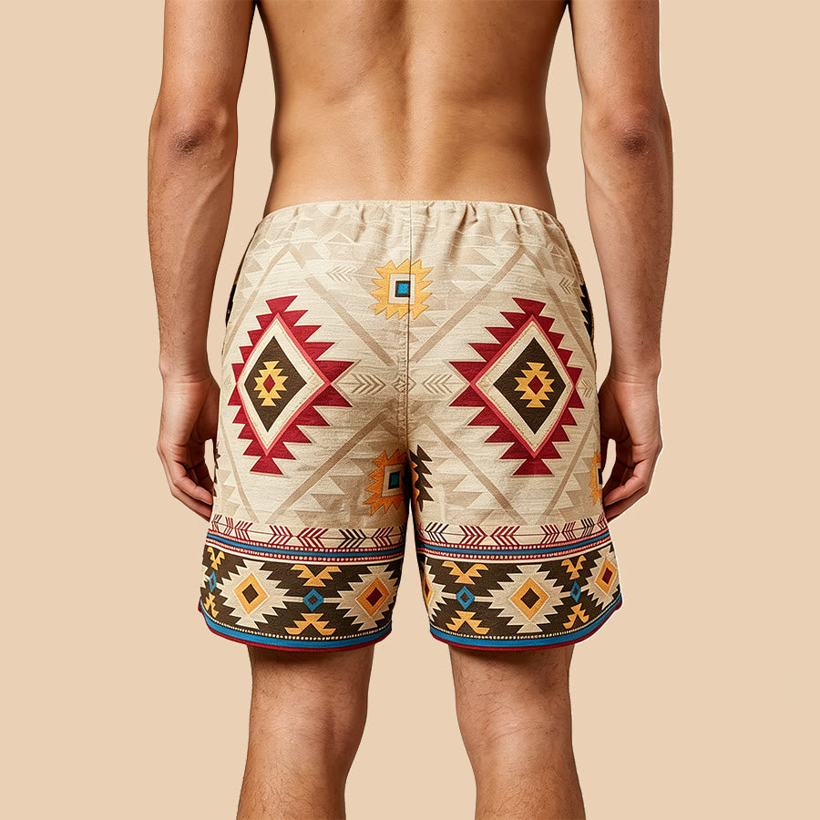 Olivenorma Vintage Tribal Geometric Casual Men's Short Pants - image 2