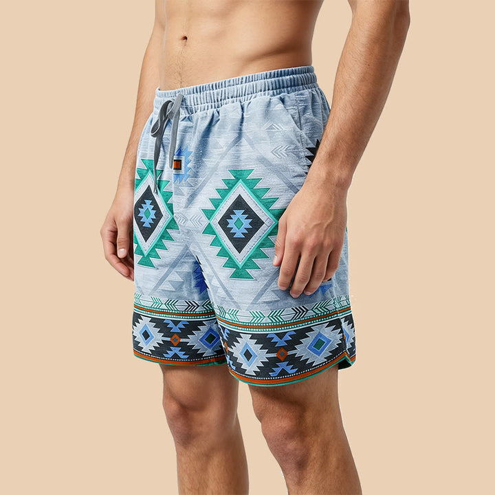 Olivenorma Vintage Tribal Geometric Casual Men's Short Pants - image 7
