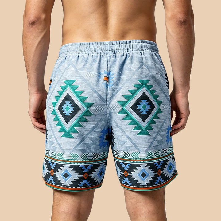 Olivenorma Vintage Tribal Geometric Casual Men's Short Pants - image 8