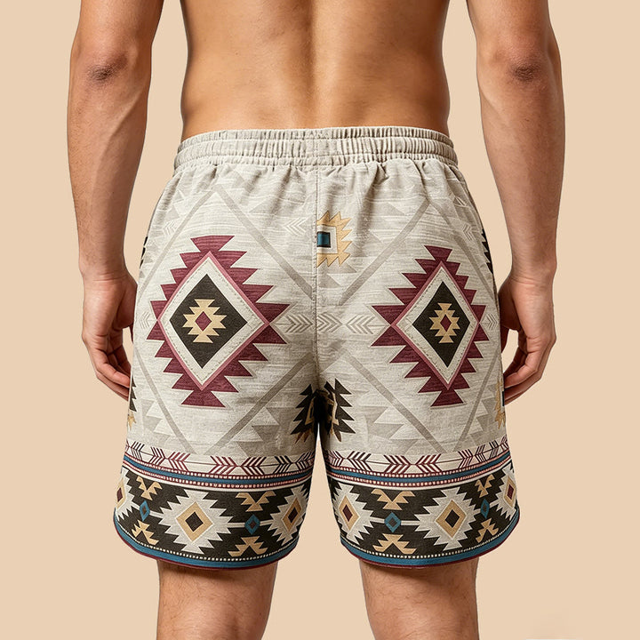 Olivenorma Vintage Tribal Geometric Casual Men's Short Pants - image 5