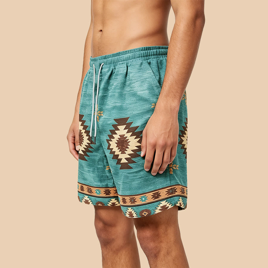 Olivenorma Bohemian Navajo-Style Print Men's Short Pants - image 1