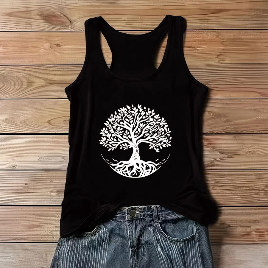 Olivenorma Bohemian Tree of Life Graphic Women's Tank - Black - 3XL - image 2