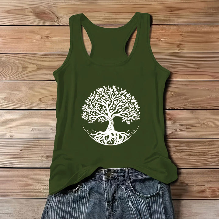 Olivenorma Bohemian Tree of Life Graphic Women's Tank - Green - 3XL - image 0