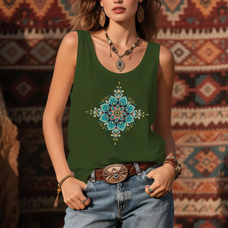 Olivenorma Boho Mandala Ornament Print Women's Tank - image 1