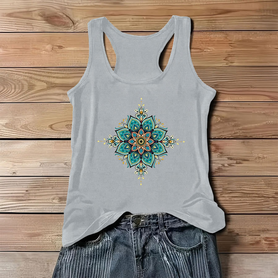 Olivenorma Boho Mandala Ornament Print Women's Tank - Gray - 3XL - image 6
