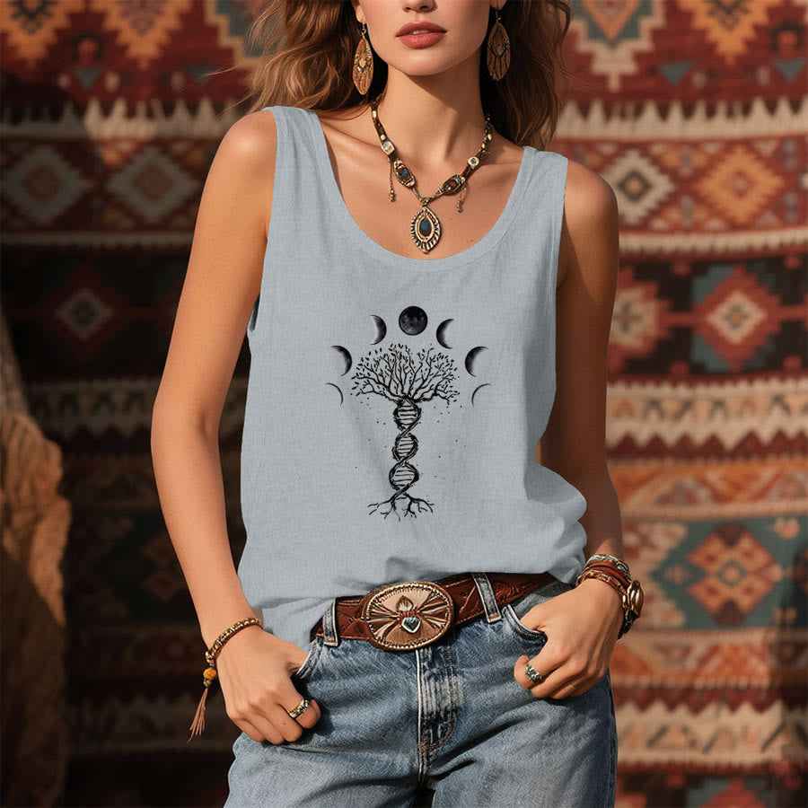 Olivenorma DNA Tree of Life & Moon Phase Graphic Print Women's Tank - image 5