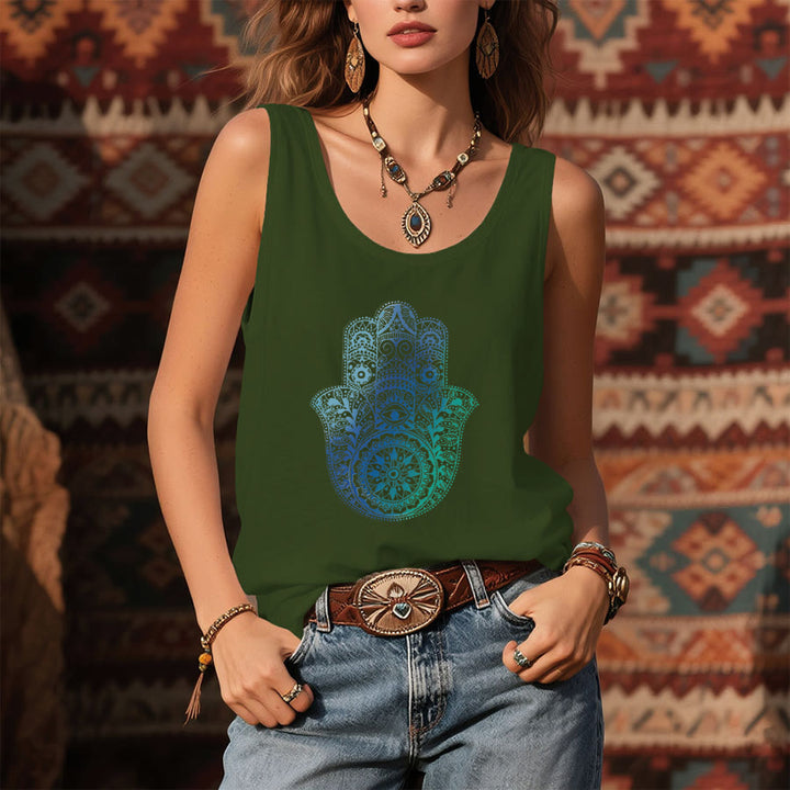 Olivenorma "Palm of Protection" Gradient Hamsa Hand Women's Tank - image 1