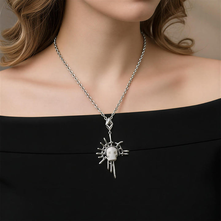 FREE Today: Skull Carved Pearl Dream Catcher Pendant Necklace - image 9