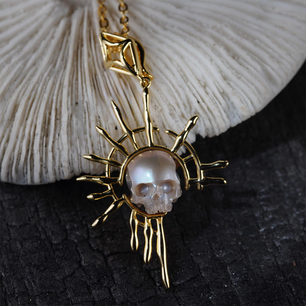FREE Today: Skull Carved Pearl Dream Catcher Pendant Necklace - image 3