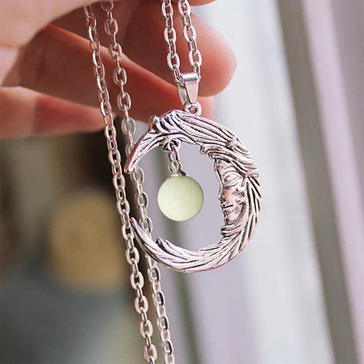 FREE Today: Crescent Moon Goddess Face Necklace Purple Amethyst & Opalite Glow-in-the-dark Witchy Pendant - Necklace  Glow-in-the-Dark Stone - image 13