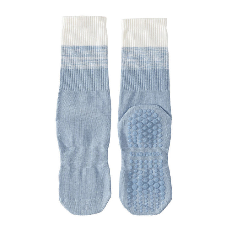 Olivenorma Two-Tone Crew Length Non-Slip Silicone Dot Women's Yoga Socks - Blue - 10 Pairs - image 17