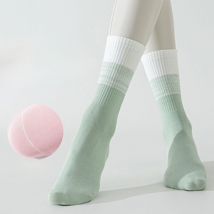 Olivenorma Two-Tone Crew Length Non-Slip Silicone Dot Women's Yoga Socks - image 19