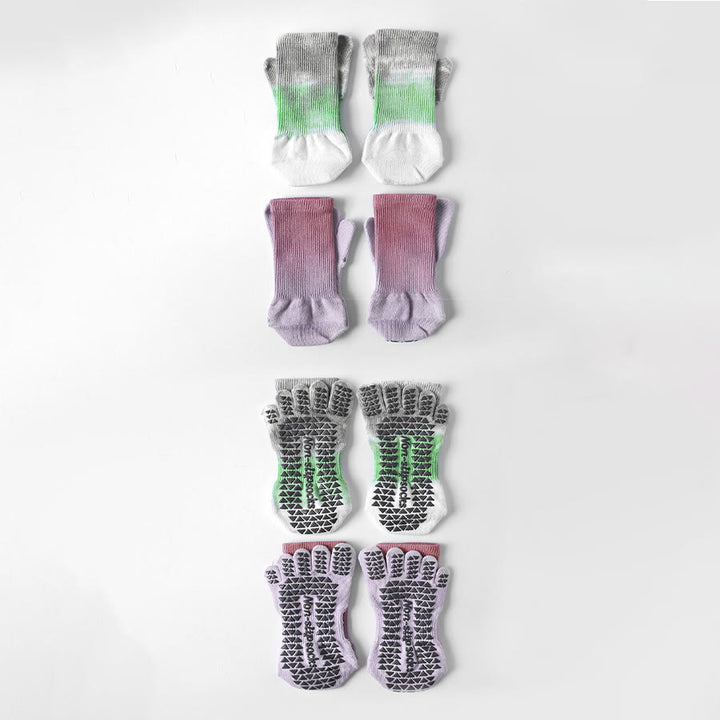 Olivenorma Stylish Tie-Dye Five-Toe Non-Slip for Indoor Workouts Women's Yoga Socks - image 2