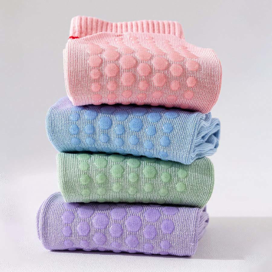Olivenorma Rainbow Stripe Crew Length Non-Slip Shock Absorbing Women's Yoga Socks - image 2