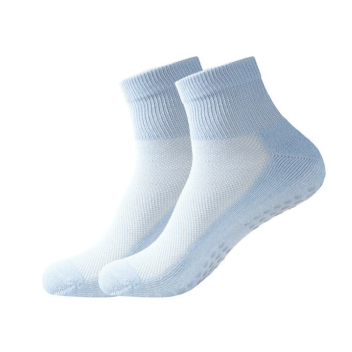 Olivenorma Enhanced Traction Non-Slip Crew Socks for Yoga & Pilates Women's Yoga Socks - Light Blue - 10 Pairs - image 4