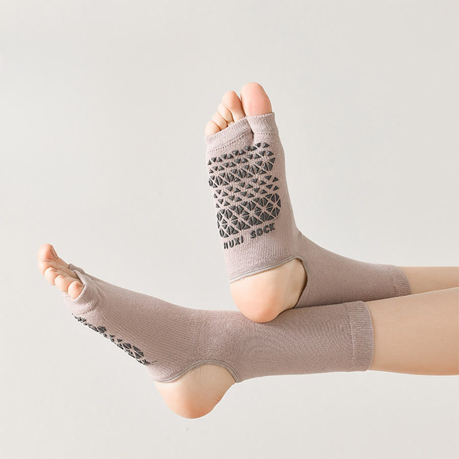 Olivenorma Breathable Mid-Calf Non-Slip Socks with Open Toe & Heel Women's Yoga Socks - image 16