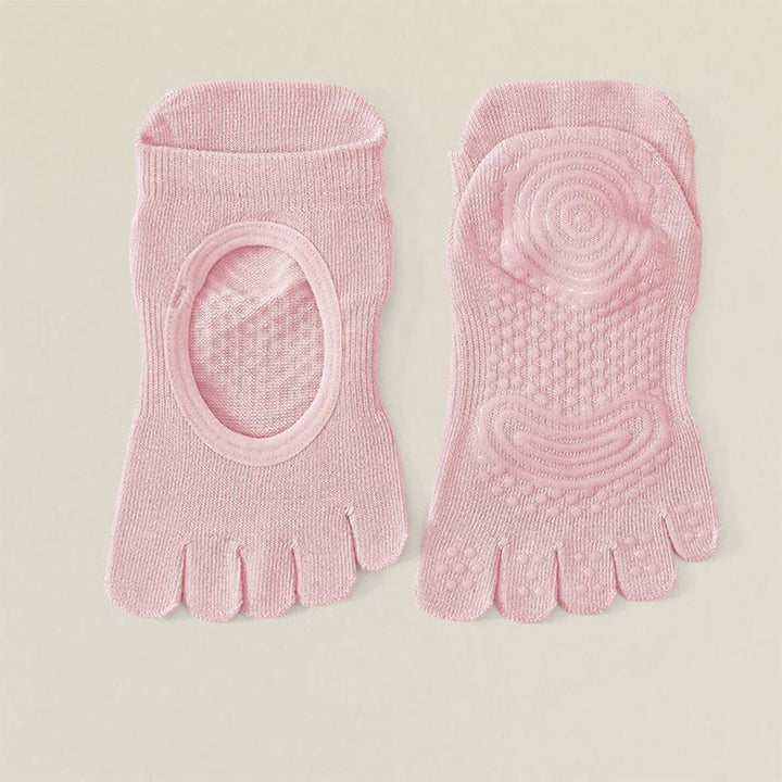 Olivenorma Professional Anti-Slip Five-Toe Socks for Pilates & Jump Rope Women's Yoga Socks - Pink - 10 Pairs - image 14