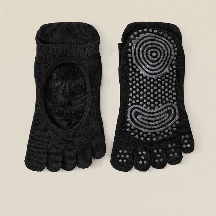 Olivenorma Professional Anti-Slip Five-Toe Socks for Pilates & Jump Rope Women's Yoga Socks - Black - 10 Pairs - image 21