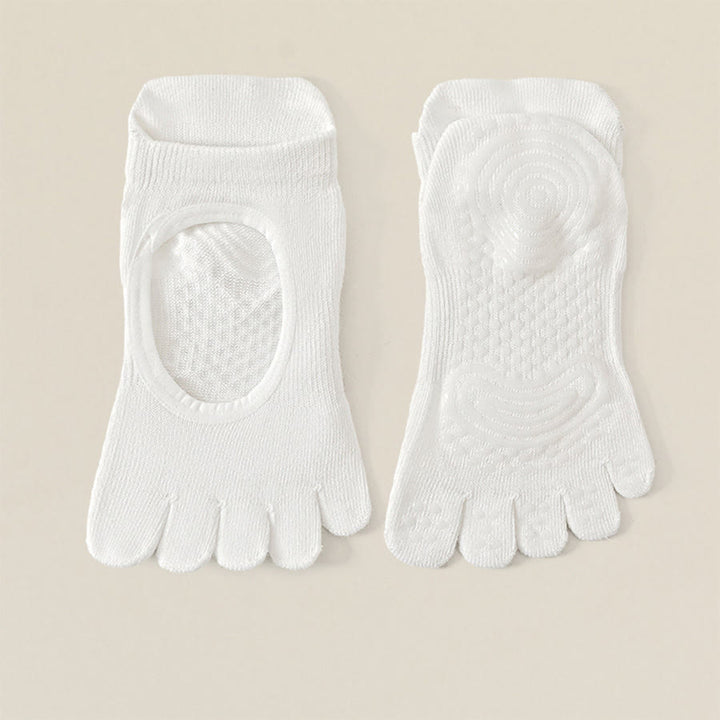 Olivenorma Professional Anti-Slip Five-Toe Socks for Pilates & Jump Rope Women's Yoga Socks - Cream - 10 Pairs - image 5
