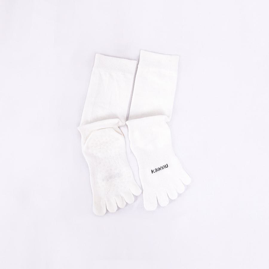 Olivenorma Knee-High Five-Toe Non-Slip Grip for Warmth & Stability Women's Yoga Socks - White - 10 Pairs - image 9