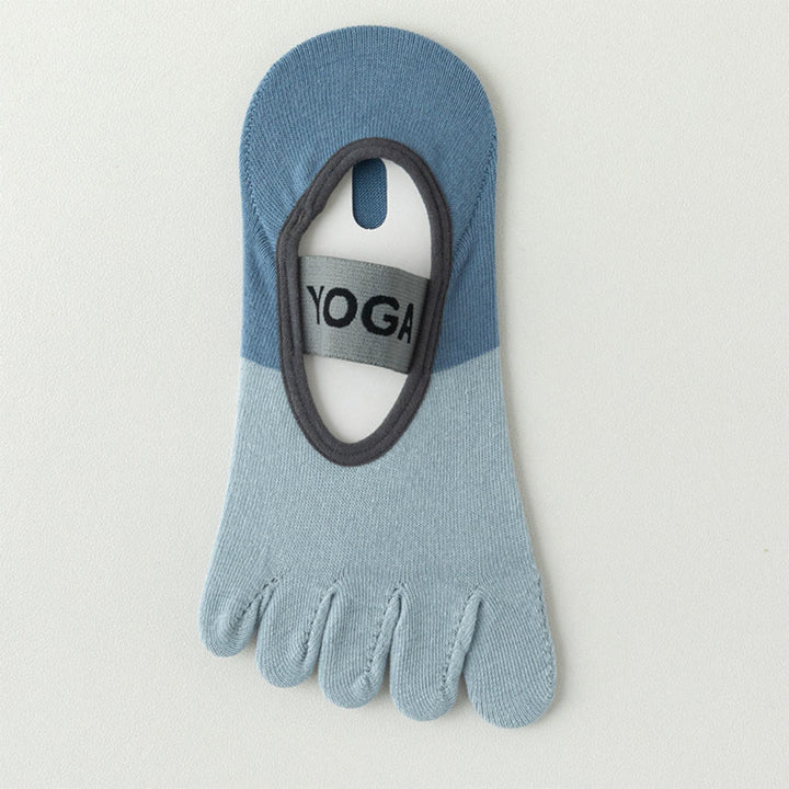 Olivenorma Low-Profile Five-Toe Non-Slip Socks for Yoga Pilates & Dance Women's Yoga Socks - Blue - 10 Pairs - image 10