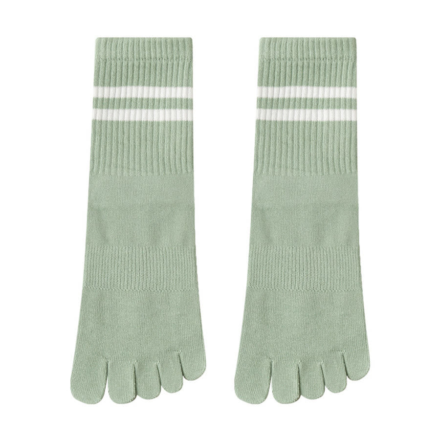 Olivenorma Full Sole Silicone Grip Cushioned Elastic Knit Crew Length Women's Yoga Socks - Green - 10 Pairs - image 22