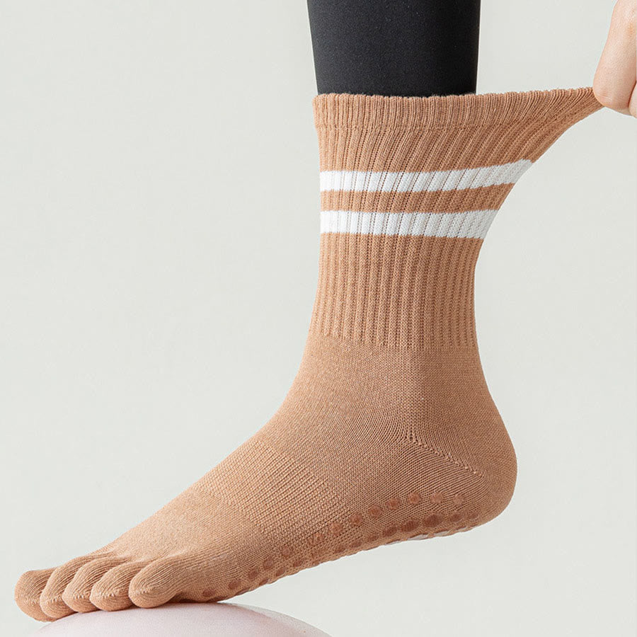 Olivenorma Full Sole Silicone Grip Cushioned Elastic Knit Crew Length Women's Yoga Socks - image 10