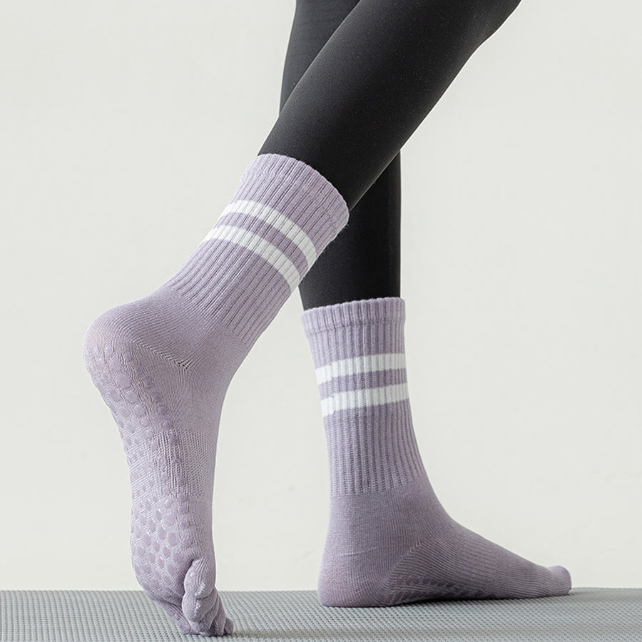Olivenorma Full Sole Silicone Grip Cushioned Elastic Knit Crew Length Women's Yoga Socks - image 8