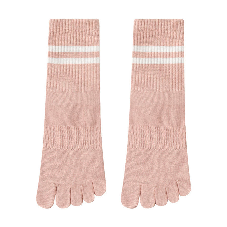 Olivenorma Full Sole Silicone Grip Cushioned Elastic Knit Crew Length Women's Yoga Socks - Pink - 10 Pairs - image 15