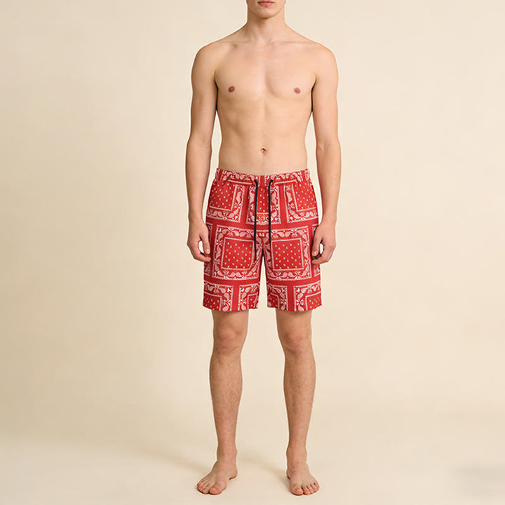 Olivenorma Retro Checkered Paisley Pattern Breathable Loose Summer Men's Short Pants - image 24