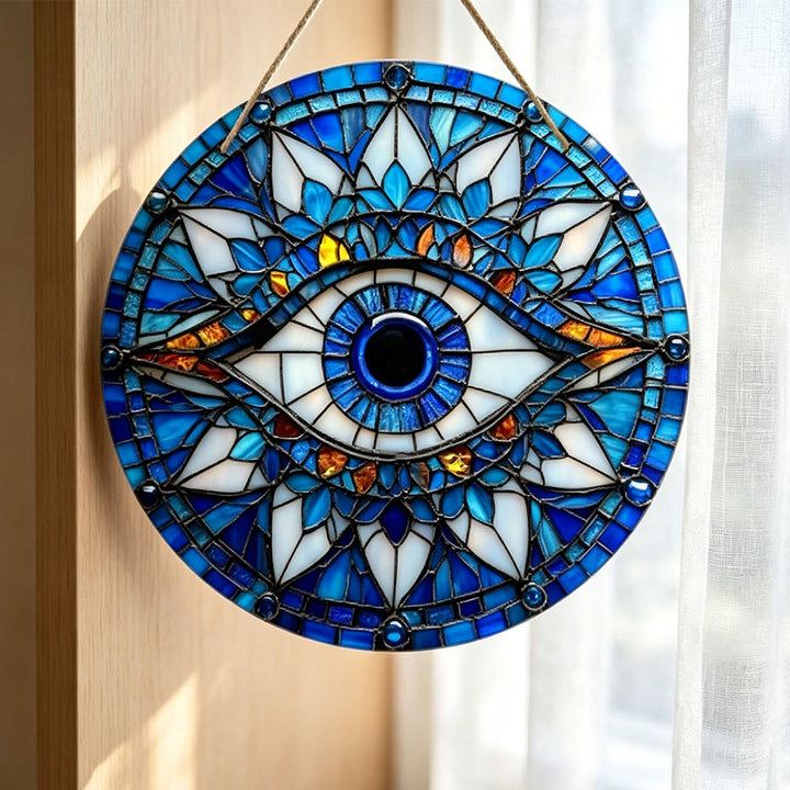 Olivenorma Mystic Evil Eye Mandala Floral Border 2D Stained Glass Sun Catcher - image 3