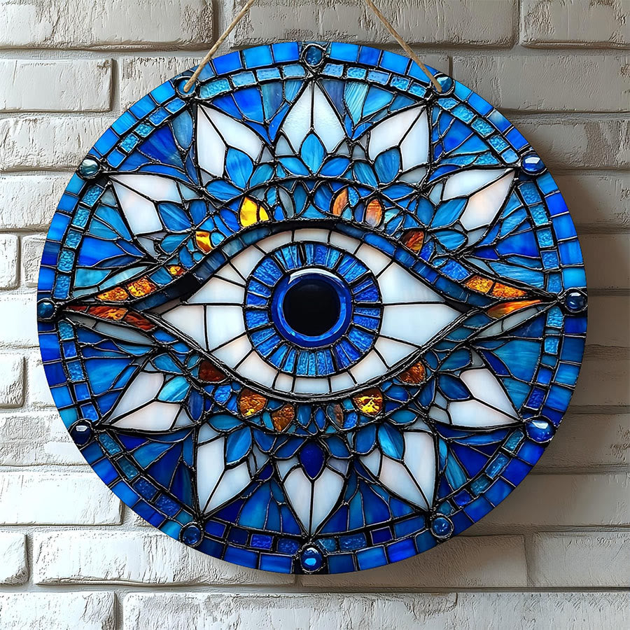Olivenorma Mystic Evil Eye Mandala Floral Border 2D Stained Glass Sun Catcher - image 6