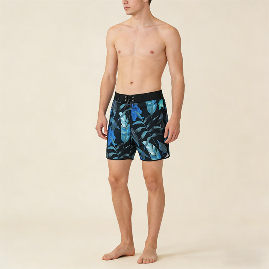 Olivenorma Outdoor Surf Style Large Tropical Foliage Print Comfort Loose Men's Short Pants - image 2