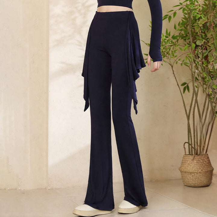 Olivenorma Knotted Waist Asymmetrical Wrap Design High Rise Flared Women's Yoga Pants - image 4