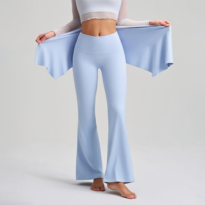 Olivenorma Asymmetrical Skirt Overlay Button Detail High Waist Bootcut Women's Yoga Pants - image 4