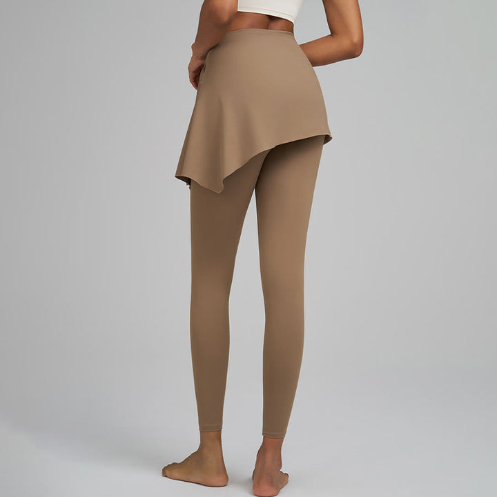 Olivenorma Wrap Skirt Detail High Waist Full-Length Women's Yoga Pants - image 7