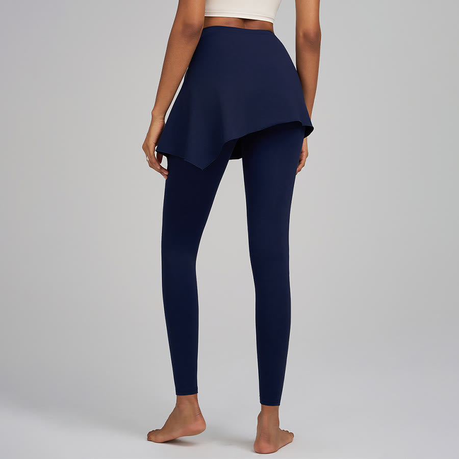 Olivenorma Wrap Skirt Detail High Waist Full-Length Women's Yoga Pants - image 10