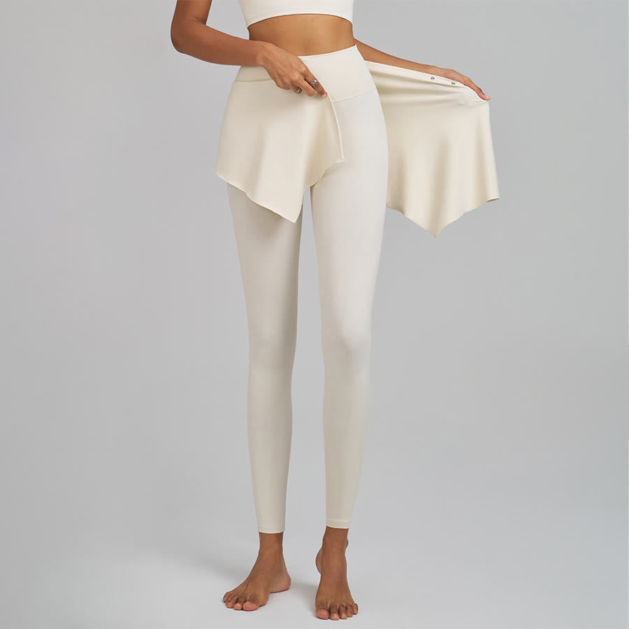 Olivenorma Wrap Skirt Detail High Waist Full-Length Women's Yoga Pants - image 2