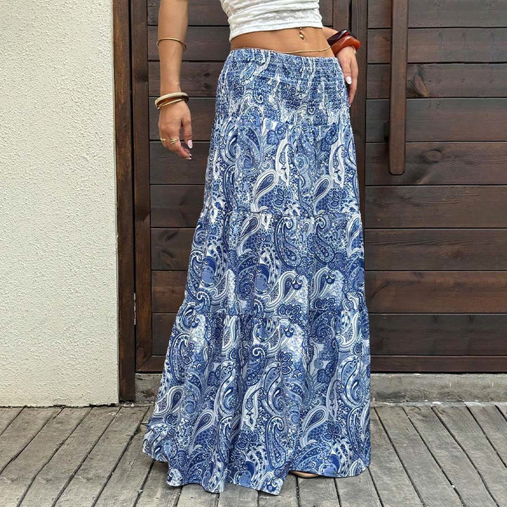 Olivenorma Resort Paisley Print High Waist Tiered Maxi Women's Dress - image 30