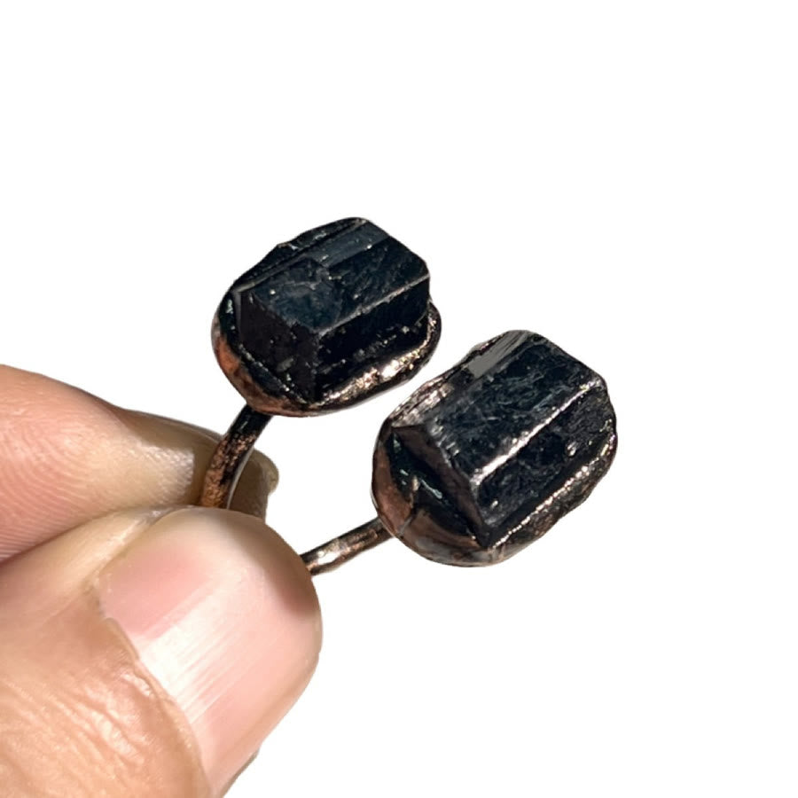 FREE Today: Natural Irregular Labradorite Kyanite Black Tourmaline Open Ring - image 14