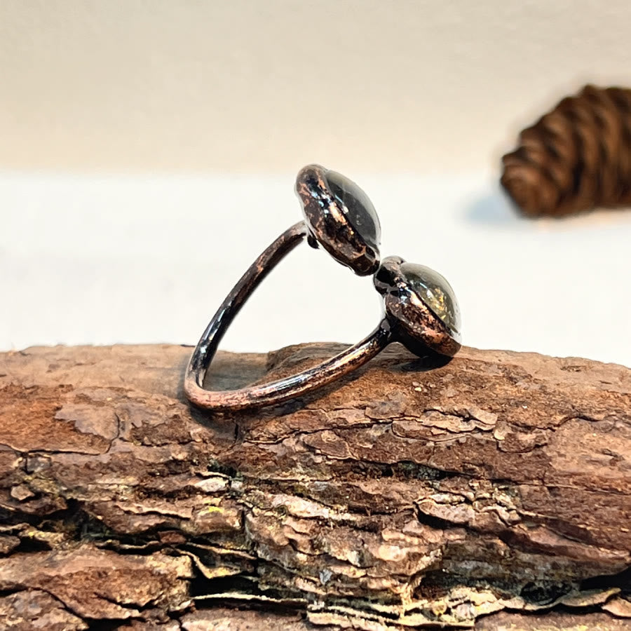 FREE Today: Natural Irregular Labradorite Kyanite Black Tourmaline Open Ring - image 10