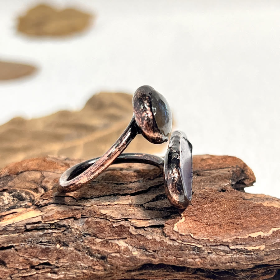 FREE Today: Natural Irregular Labradorite Kyanite Black Tourmaline Open Ring - image 4