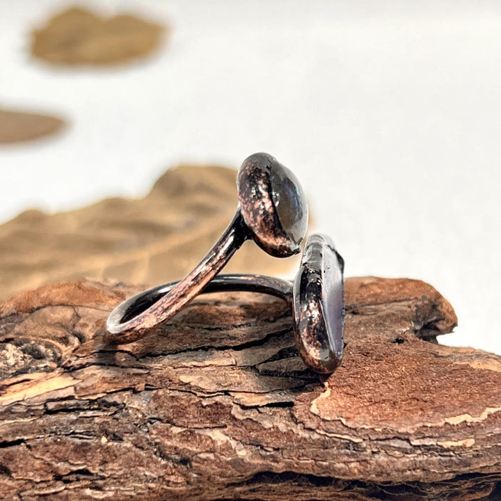 FREE Today: Natural Irregular Labradorite Kyanite Black Tourmaline Open Ring - image 4