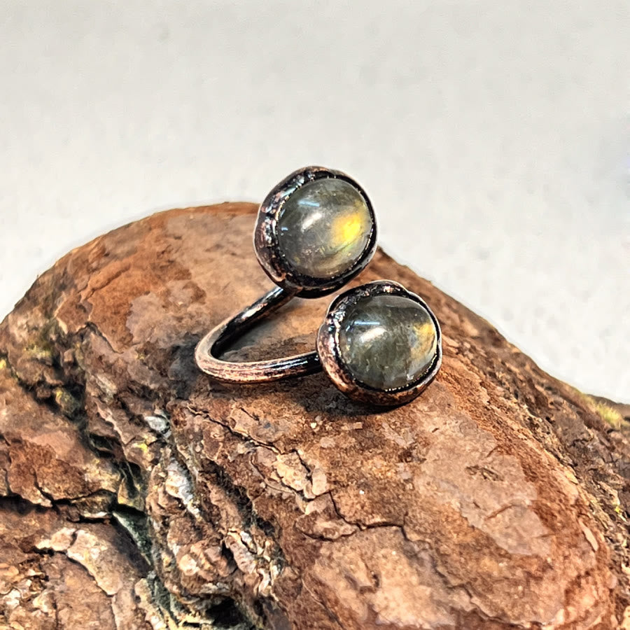 FREE Today: Natural Irregular Labradorite Kyanite Black Tourmaline Open Ring - image 9