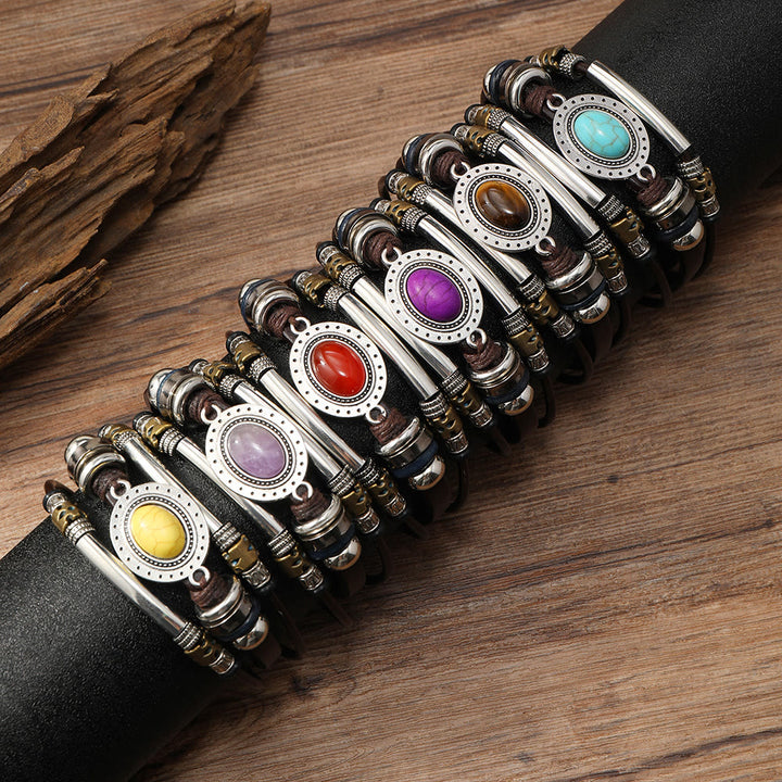 FREE Today: Natural Multi-colored Turquoise Stainless Steel Leather Bracelet - image 40