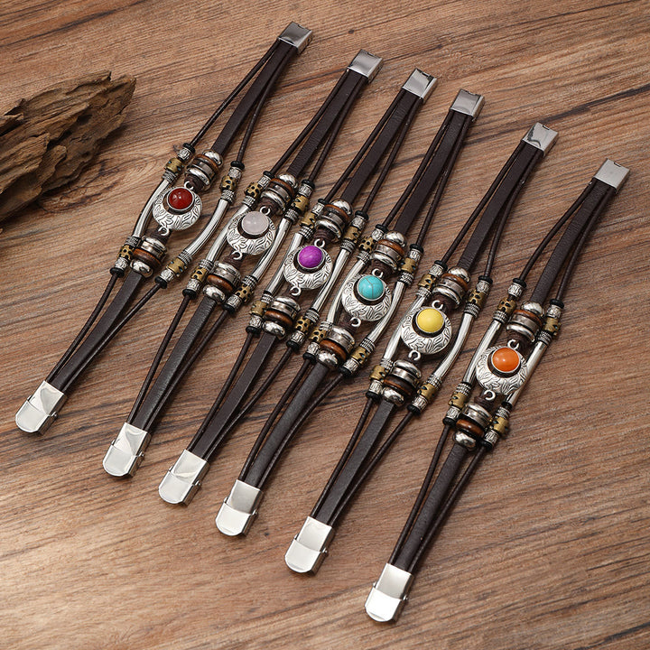 FREE Today: Natural Multi-colored Turquoise Stainless Steel Leather Bracelet - image 50