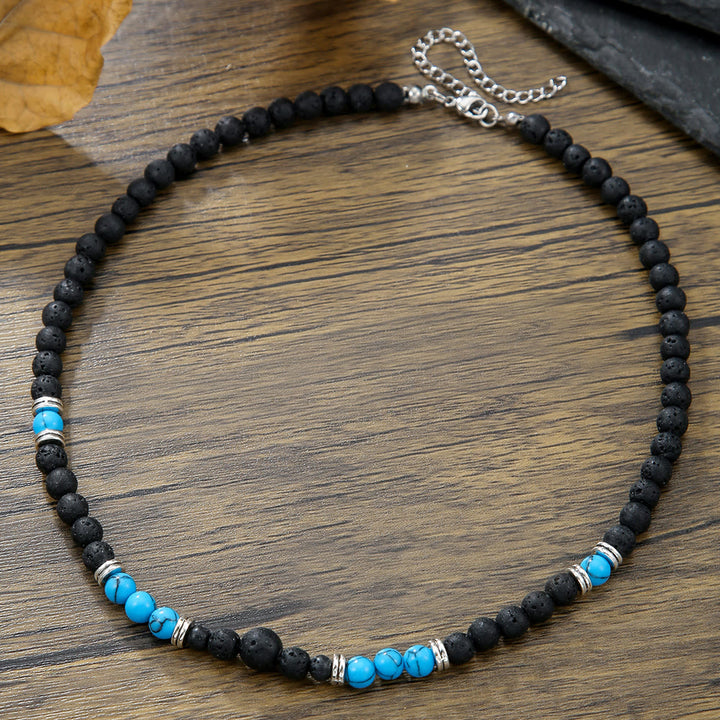FREE Today: Turquoise Black Onyx Beaded Necklace - Lava Stone & Turquoise - image 9