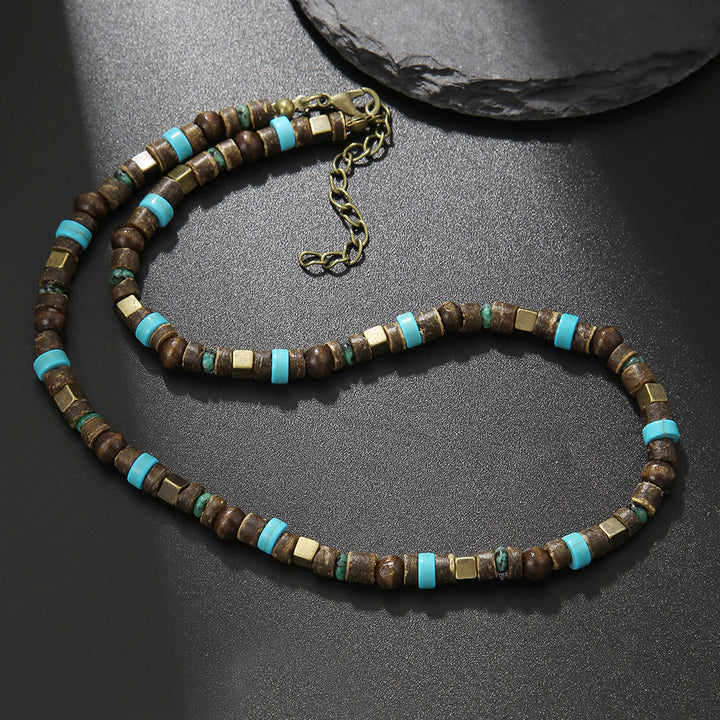 FREE Today: Turquoise Black Onyx Beaded Necklace - Turquoise & Wood - image 7