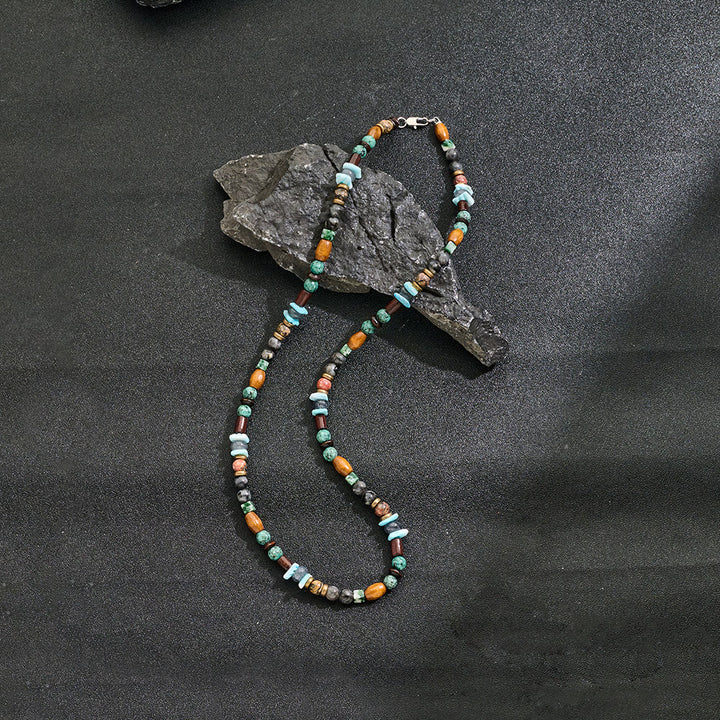FREE Today: Turquoise Black Onyx Beaded Necklace - Wood Bead & African Turquoise & Turquoise - image 14