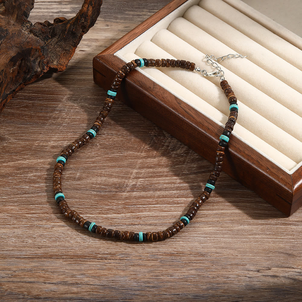 FREE Today: Turquoise Black Onyx Beaded Necklace - Lava Stone & Turquoise & Wood 2 - image 12